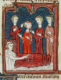 Ms 372 fol.165v A Man in his Sickbed by French School