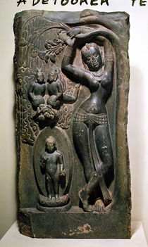 Queen Maya giving birth to the future Buddha by Nepalese School