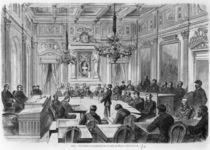 Members of the Commune in session at the Hotel de Ville von Auguste Victor Deroy