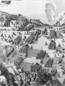 General view of the battle of Muhlberg by German School