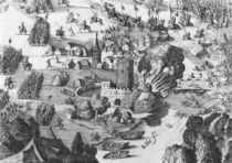 General view of the battle of Muhlberg by German School