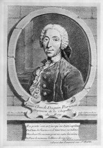 Portrait of Louis-Claude d'Aquin engraved by Charles Descombes von Etienne Jehandier Desrochers