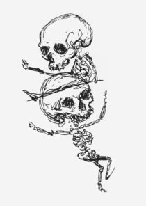 Skeletons, illustration from 'Complainte de l'Oubli et des Morts' by Jules Laforgue