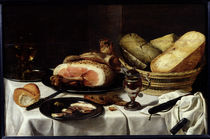 Still Life with Ham by Pieter Claesz