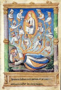 Fol.11r The Tree of Jesse, from 'Heures a l'Usage de Rome' von French School