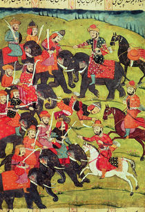 A Battle Scene, from the 'Shahnama' by Abu'l-Qasim Manur Firdawsi by Islamic School