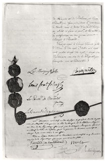 The Treaty of Campo Formio by French School