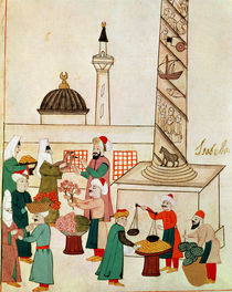 Ms 1671 A Bazaar in Istanbul by Islamic School