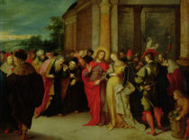 Christ and the Woman Taken in Adultery von Frans II the Younger Francken