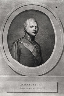 Portrait of Alexander I engraved by Pierre Alexandre Tardieu von Gerhard Kuchelchen