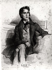 Portrait of Franz Liszt August 1832 by Achille Deveria