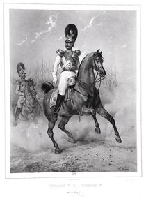 Portrait of Nicholas I Pavlovich on horseback with his Army von Victor Adam