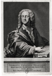 Portrait of Georg Philipp Telemann by Georg Lichtensteger