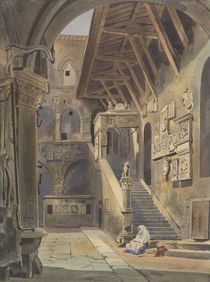 Court of the Bargello, Florence by Thomas Hartley Cromek