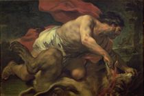 Samson and the Lion von Luca Giordano