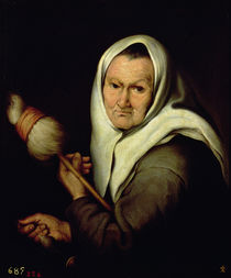 An Old Woman Spinning by Bartolome Esteban Murillo