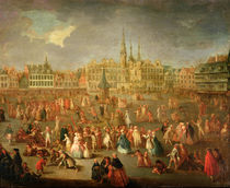 The Grand Place during Mardi Gras by Antoine Francois Saint-Aubert