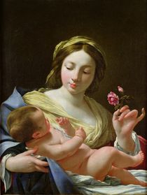 The Virgin and Child with a Rose by Simon Vouet