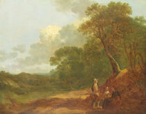 Wooded Landscape with a Man Talking to Two Seated Women von Thomas Gainsborough