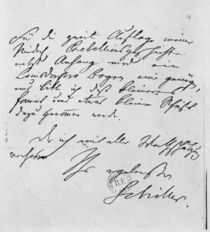 Page of text with his signature von Friedrich Schiller