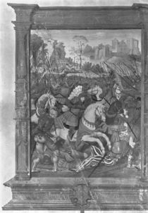 Fol.1 Francois I charging at the battle of Marignan by French School