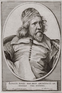 Portrait of Inigo Jones engraved by Wenceslaus Hollar 1655 von Anthony van Dyck