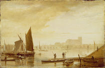 Westminster Bridge and Abbey von William Daniell