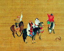Kublai Khan Hunting, Yuan dynasty von Liu Kuan-tao