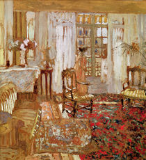Interior with a Woman in Yellow in Front of a Window von Edouard Vuillard