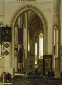Interior of a Church with Figures by Emanuel de Witte