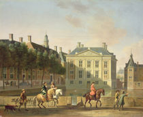 The Mauritshuis from the Langevijverburg von Gerrit Adriaensz Berckheyde