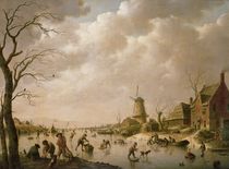 Skaters on a Frozen Canal, 1779 by Hendrik Willem Schweickardt