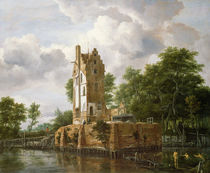 View of Kostverloren Castle on the Amstel by Jacob Isaaksz. or Isaacksz. van Ruisdael