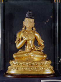 Adibuddha Vajrasattva seated in meditation by Tibetan School