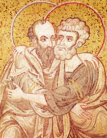 SS. Peter and Paul Embracing by Byzantine School