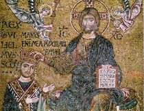 William II King of Sicily receiving a crown from Christ by Byzantine School