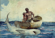 Shark Fishing, 1885 by Winslow Homer