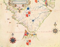 Fol.13 Map of South America and the Magellan Straits von Fernao Vaz Dourado