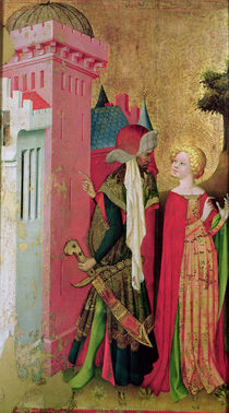 St. Barbara Locked in a Tower by her Father von Master Francke