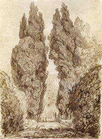 Large Cypresses at the Villa d'Este by Jean-Honore Fragonard