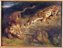 Tiger and Lion by Ferdinand Victor Eugene Delacroix