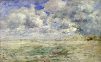 Stormy Sky above the Beach at Trouville von Eugene Louis Boudin