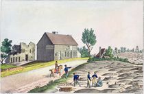 The Belle Alliance Farm after the Battle of Waterloo von Friedrich Fleischmann