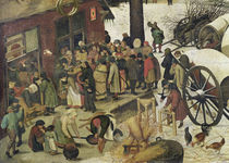The Census at Bethlehem, detail of the tax office by Pieter the Elder Bruegel