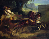 Ancient Chariot Race, after a painting by Carle Vernet by Theodore Gericault