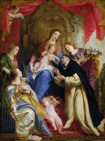 The Virgin Offering the Rosary to St. Dominic von Gaspar de Crayer