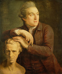 Joseph Nollekens with his bust of Laurence Sterne 1772 von John Francis Rigaud