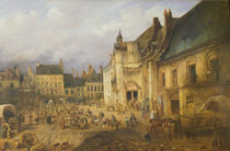 View of the Place de l'Hotel de Ville von Charles Goureau
