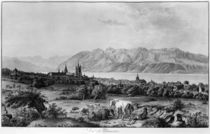 View of Lausanne by Johann Ludwig Aberli