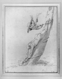 A Saint Tied Upside Down to a Tree by Jusepe de Ribera